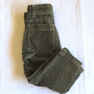 gymboree 100% cotton green corduroy wide leg carpenter pants 2T toddler boys